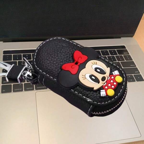 1pcKey Bag - PVC Car Key Storage Bag, Equipped With Silver Zipper, Multifunctional Keychain, Compact Design, Suitable For Home Use, Fun Accessories | Durable Zipper Closure, Key Storage Organizer, Suitable For Minimi Mickey Portable Accessory Storage