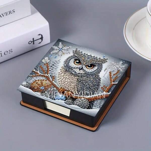 Boîte commémorative de cahier d'art de diamant DIY - Design de strass irrégulier, noir, avec 160 notes. Fournitures de maison, bureau et école , notes créatives Cahier d'art Finition texturée, kit d'art de diamant, cadeau de vacances