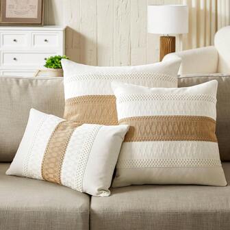 1pc Bohemian Pillow Case, Soft Green Rustic Farmhouse Decor Sofa Cushion Cover, Gray Green Decorative Pillow Shams For Sofa Bedroom Living Room