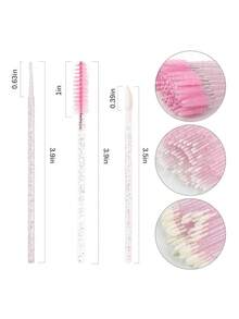 Juego de 600 suministros para extensiones de pestañas, que incluye 200 bobinas de pestañas, 200 pinceles negros para ojos, 200 pinceles de cristal para labios, 200 hisopos de algodón mini, cepillos de rímel y juego de herramientas de maquillaje (multicolor)