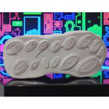 Tenis de luces para niño y niña, unisex, zapatillas de focos color azul con verde, gris con verde, antiderrapante, prende al golpear el suelo, material tela, diseño de dinosaurio moderno - Azul Marino - Ver 9