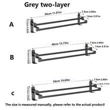 1 pièce Barre porte-serviette et organisateur multifonctionnel gris - Rail flexible monté au mur pour la cuisine et la salle de bain (acier inoxydable, installation sans perçage)