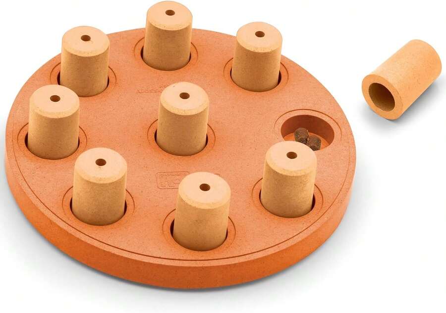 Outward Hound By Nina Ottosson Dog Casino Treat Puzzle Enrichment Toy, Level 3 Advanced, Turquoise - Dog Smart Composite (Orange) - 查看 1