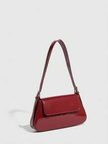 极简方形包、带镜子的粉盒包、法棍包、Y2K 宝贝单肩/腋下包、翻盖小包、多功能休闲小包 - 酒紅色 - 查看 7