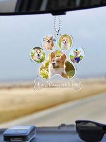 1pc Personalized Custom Dog Paw Shape Pet Acrylic Ornament, Personalized Puppy Acrylic Portrait Ornament, Gift For Pet Lovers, Pet Souvenir - Custom Puppy Or Portrait Acrylic Ornament