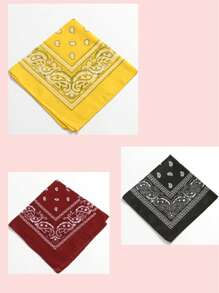 3pcs Paisley Pattern Headband Mask Bandana, Sports Cycling Bandana, Boho Chic Bandana