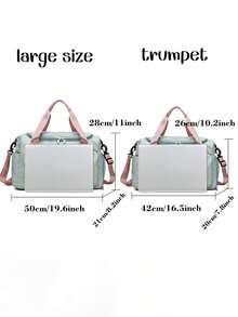 1pc Women Personalized Sports Gym Bag, Multi-Function Travel Duffel Bag With Shoe Compartment & Wet Dry Pocket, Fashionable Versatile Shoulder Bag, Large Capacity Multi-Pocket Storage Bag, Luggage Strap, Embroidered Custom Name/Initial,All-Purpose,Large Capacity,Versatile,Multifunction,Colorful,Cute,Adorable,Contracted,Funny,Kawaii,Y2K,Minimalist,Commuting,Business Casual,Basics,Custom,Personalized,Unique,Customized,Ideal Gifts For Him,Ideal Gifts For Her,Her,Family,Friends,Girlfriend,For Anniversaries,For Birthdays,For Holiday/ Vacation,For Outdoors/Outings/Travel/Hiking/Stadium/Sports/Climbing,For Business/Commute/Work/Office,New Year Glamour ,Travel Organizer - Multicolor - View 4
