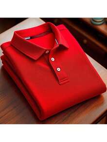 W.A  White Piquet Polo Neck T-Shirt For Men - 紅色 - 查看 2