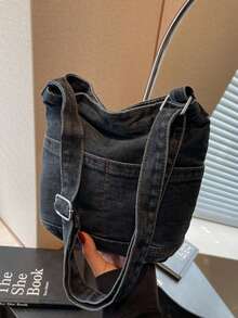 حقيبة ذات كتف واحد جينز عصرية متعددة الاستخدامات ، حقيبة كتف ، حقيبة عبر الجسم ، حقيبة الهاتف