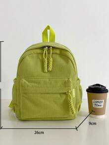 Women's Stylish Solid Color Small Velvet Backpack(Without Keychain)[5805] - màu đen - Xem 3