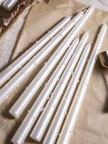 2pcs/Set 25cm European Style Pearl Long Waxless Candle Sticks, 2.2cm/0.86inch Diameter, Suitable For Home Decor, Party, Dining Table Decor, Holiday Gift, Dinner, Events/Party, Relaxation/Meditation, Ambient Lighting - Silver - View 4