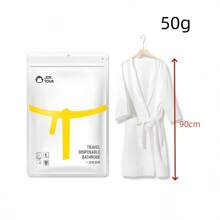 1 pieza Bata de baño desechable de hotel, bata de dormir japonesa larga y gruesa portátil, bata de baño desechable de hotel, artículos esenciales de playa, de vuelta a la escuela