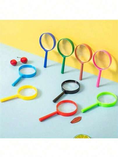 1/2 piezas Lupa de mano de color aleatorio, una lente portátil para exploración científica, observación al aire libre, entretenimiento en fiestas y examen detallado, apta para investigación y exploración científica.