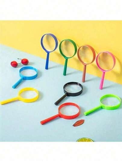 1/2pcs Random Colored Handheld Magnifying Glass, A Portable Lens For Scientific Exploration, Outdoor Observation, Party Entertainment, And Detailed Examination, Suitable For Scientific Research And Exploration