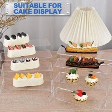 1 Set Of 8pcs Or 4pcs Large Clear Acrylic Risers, Transparent Rectangular Acrylic Display Stands, Decorative Cascading Display Rack, U-Shaped Acrylic Display Shelves, Cosmetic & Jewelry Display Stands - Multicolor - View 6