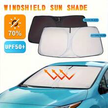 Automobile Windshield Sunshade-Foldable Automobile Umbrella Sunshade, Anti-Ultraviolet Car Front Window (Heat Protection) Windshield Cover Card
