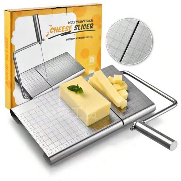 1 Stück empfohlenes Küchengerät, Edelstahl Käse/Schinken/Butter Scheibenschneider mit Skala