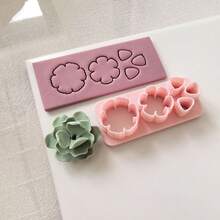 1pc/8pcs Polymer Clay Flower Petal Cutter - 8 Shapes Polymer Clay Petal Cutters For Making Polymer Clay Jewelry Earrings - Pink - View 14