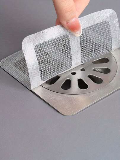 1/10/20pcs Disposable Drain Hair Catcher Filter Cover, Shower Drain Hair Collector, Drain Hair Catcher Sticker, Bathroom Bathtub Hair Collector, Bathroom Accessories, Home Decor, Summer