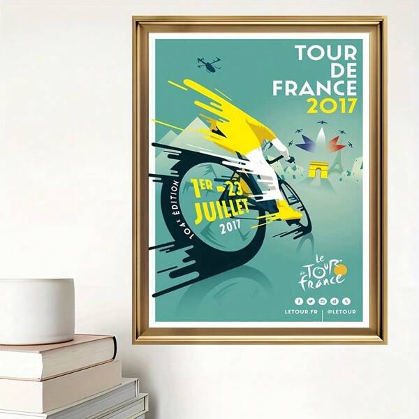 1pc Room Decorations: 1 Piece Of Canvas Print Featuring The 2017 Tour De France Dynamic Cyclist Graphic, Suitable For Home, Office, Living Room, Bedroom Decoration, And Holiday Gift Ideas Modern Frameless Wall Arts Posters,