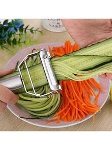 1pc Stainless Steel Vegetable Peeler - Multifunctional Fruit And Potato Shredder, For Dining And Relaxation, Manual Non-Electric Kitchen Small Tool, For Restaurants - Silver - View 11