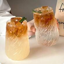 1 Clear Borosilicate Glass Cup, Windproof Diamond Pattern Water Glass, Heat Resistant Explosion Proof Cold Drink Cup, Milk Tea Cup, Transparent Cup Camping, Teacher Gift, Mug Coffee, Glass, Household Essentials, Christmas Gift, Christmas Decorations, Christmas Mug, Fun Gift, Coffee Cup, Autumn Cup, Christmas Decoration Home, Cute, Gift, Christmas Decorations