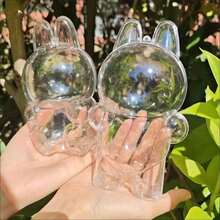 1pc [Vibrant For LABUBU Display Case] Vibrant Character Design, For LABUBU 1.0/2.0/3.0 Crystal Display Case - Front High-Performance Series Protective Cover | Dustproof Collector's Case For Dolls, Cute And Durable PMMA Material (Doll Not Included),Doll Statue Acrylic Protective Box For Labubu