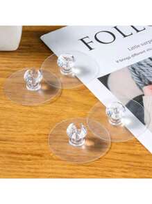 5pcs Transparent Crystal Door Knobs, Cabinet Drawer Door Knobs Handles, Self-Adhesive Handle With Hook, Furniture Door Decorative Hardware