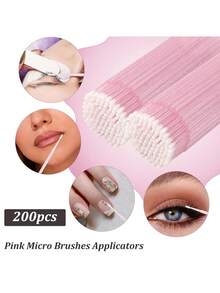 Juego de 600 suministros para extensiones de pestañas, que incluye 200 bobinas de pestañas, 200 pinceles negros para ojos, 200 pinceles de cristal para labios, 200 hisopos de algodón mini, cepillos de rímel y juego de herramientas de maquillaje (multicolor)