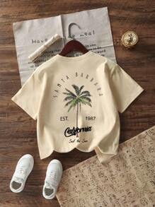 Meisjes casual T-shirt met grappige print, ronde hals en korte mouwen, zomertopje