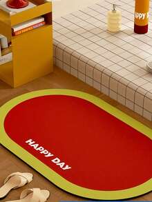 1pc Solid Color Framed Anti-Slip Bathroom Mat, Absorbent Bath Mat, Soft Rubber Toilet Door Mat And Non-Slip Toilet Door Mat, Bathroom Mat, Bath Rug, Doormat, Small Area Rug, Carpet, Mat, Home Decor, Area Small Rug - Multicolor - View 1
