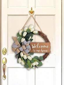 White Tulip Wreath, Home Decor - Multicolor - View 6