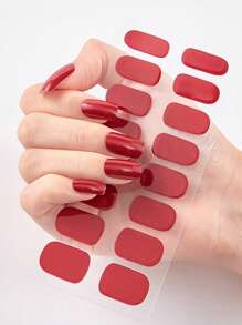 16 pièces de bandes d'ongles en gel nude, autocollantes semi-durcies couvrant tout l'ongle, nécessitent un durcissement à la lampe, tiennent 14 jours, effet paillettes, fournitures de nail art pour dames, faciles à utiliser, accessoires pour ongles
