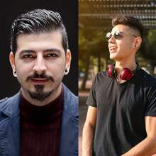 22件男士耳环套装，朋克耳环套装，不锈钢耳环，不锈钢耳环，男士耳钉，时尚穿孔珠宝，男士耳钉戒指，日常佩戴耳环 - 耳環耳環套裝 - 查看 3