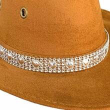 CHILDREN'S Suede Cowboy Hat With HEART BRILLIANT Band - 駝色 - 查看 3