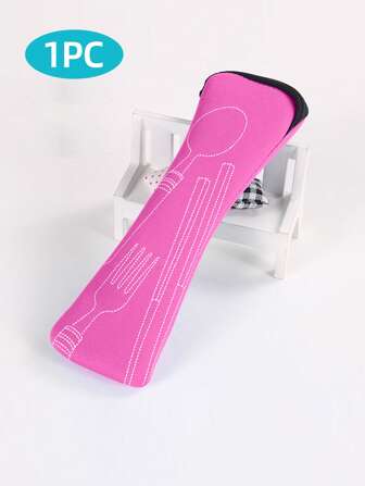 1 pezzo Borsa con cerniera per posate, borsa per riporre posate, borsa stagna, borsa portatile per utensili - borsa riutilizzabile per riporre - adatta per forchetta, cucchiaio e coltello - disponibile in più colori - adatto per campeggio all'aperto, viaggi, picnic, scuola e ufficio, organizzazione e conservazione domestica