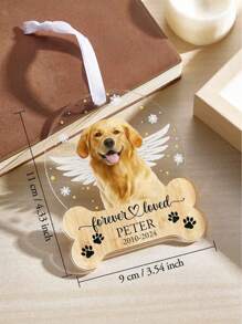 1pc Personalized Custom Hanging Ornament - 2D Flat Hanging Pendant For Car Rearview Mirror Decoration Puppy Acrylic Pendant - Durable - No Power Required Ideal For Home Holiday Decoration
