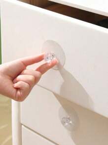 5pcs Transparent Crystal Door Knobs, Cabinet Drawer Door Knobs Handles, Self-Adhesive Handle With Hook, Furniture Door Decorative Hardware