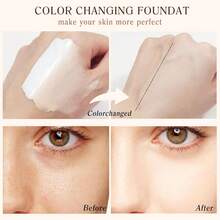 Color Changing Foundation 4 In 1 Medium Spectrum, Flawless Foundation Color Changing Makeup Full Coverage SPF50+, Waterproof Moisturizing Foundation For Mature Skin Hides Wrinkles And Lines, 30ml - 白色 - 查看 3