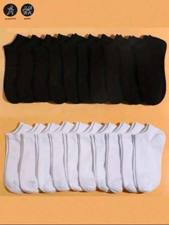 [100 件/80 件/60 件/40 件/36 件/30 件/24 件/20 件/10 件/8 件/6 件/4 件/2 件] 男女时尚休闲运动袜，吸湿排汗踝袜，适合户外/运动，日常穿着舒适，适合运动、居家、休闲和商务