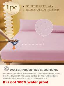 1 件防溅水纯粉色牛油果绿色床笠，防污床垫保护套，防尘床垫罩，床单，柔软透气，适合所有尺寸的床 - 单人床、全尺寸床、特大号床、大号床单，深口袋，最大 11.8 英寸床单，床罩透气防皱，更适合睡眠，可机洗宿舍客房后学校床单 - 粉色 - 查看 2