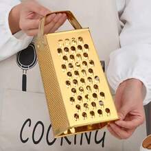 Multifunctional Stainless Steel Grater Slicer With Handle Large 4 Sides Cutter For Ginger Garlic Cucumbers Carrots Cheese Potato - Gold - View 4