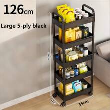 3/4/5-Layer Thickened Tube Large Multi-Color Rolling Storage Cart, Sturdy Load-Bearing Storage Box, Rolling Storage Cart, 360-Degree Rotation, Plastic, Strong Load-Bearing Capacity, Suitable For Holiday Decoration, Bedroom, Kitchen, Bathroom, Living Room And Outdoor Camping, Multi-Functional Practical Cart, Slim Design, Seasonal Decoration Storage | Multi-Layer Shelves | Easy-To-Move Wheels