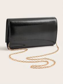 这款迷人的大容量晚宴手拿包采用闪亮的链条肩带和时尚的翻盖设计，并以奢华的人造皮革材质打造，是婚礼和派对的理想之选。这款女士链条肩背斜挎包适合青少年、大学生、年轻职业女性和上班族，是派对、婚礼、晚宴和正式场合的完美之选。它可以与女士晚礼服、派对配饰、亮片连衣裙、闪亮连衣裙和优雅连衣裙完美搭配。 - 黑色 - 查看 5