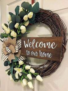 White Tulip Wreath, Home Decor - Multicolor - View 1