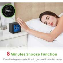 New-  Igital Alarm Clock Kis Alarm Clock  Snooze An Nightlight - Easy Tting Silicone Clock Isplay Time, Ate - Lou Alarm Clock For Beroom - Battery Powere (Black) - Black - View 5