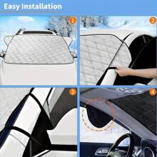 1 pièce Épais couvre-neige pour voiture, protecteur de givre pour pare-brise de voiture, écran de protection pour fenêtre de voiture en hiver, parasol et protecteur contre le vent, protection toutes saisons, polyvalent pour utilisation extérieure (grand, argent)