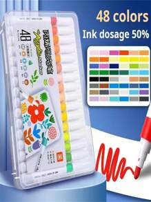 Set de 12/24/36/48/60 colores de rotuladores acrílicos, lápices de colores de gran capacidad especializados para arte, pintura y estudiantes, de secado rápido y lavables, vuelta al cole