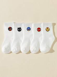 5 Paar Kinder Logo Design atmungsaktive Halbe Socken für Sportarten, Ganzjährig