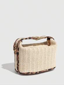 Women's Straw Crossbody Bag, 2025 New Style Fashionable Casual Versatile Shoulder Bag For Women & Girls, Simple All-Match Bag For Daily Life & Work,  Everyday Bags - Pink - View 10